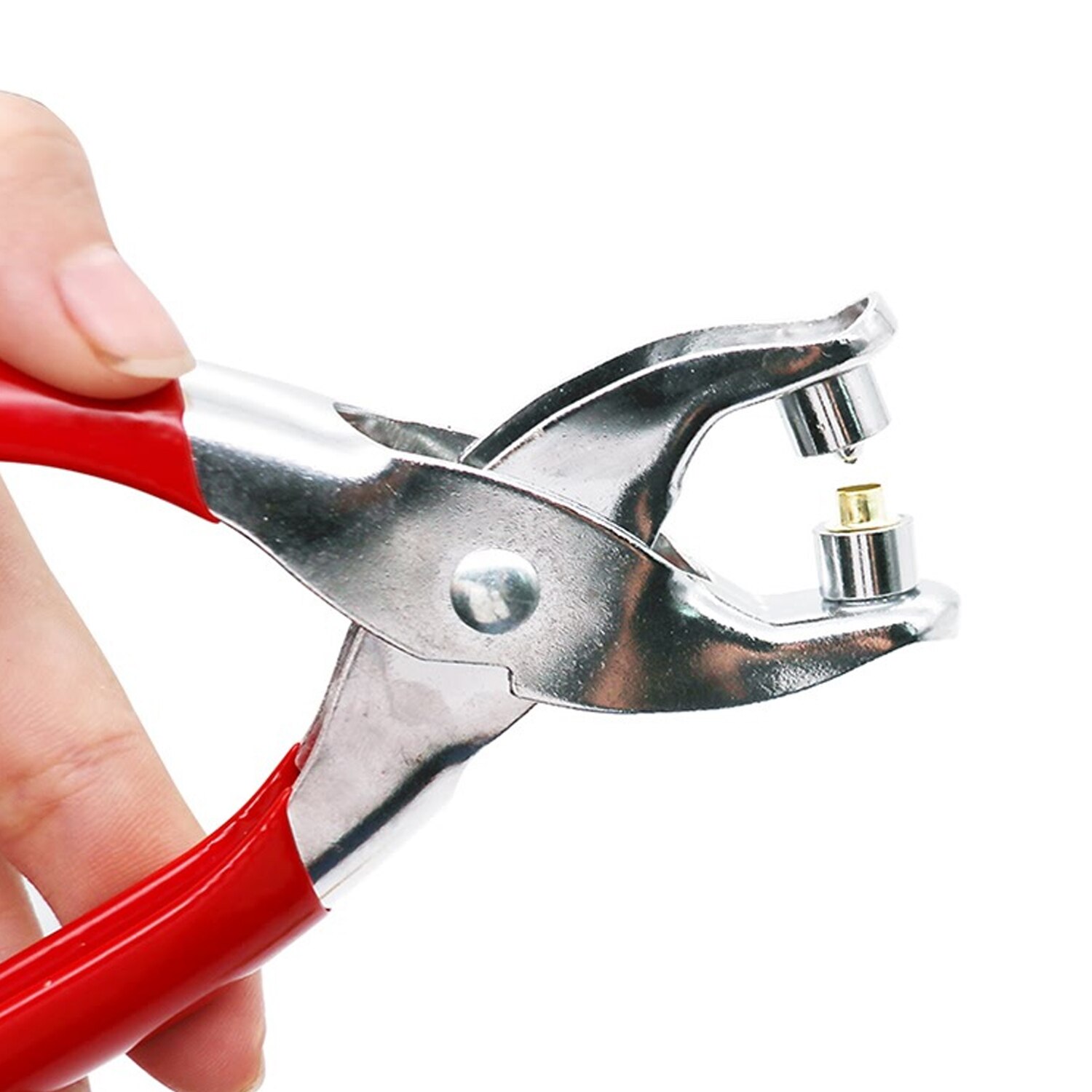 Oogjes Punch Tool Heavy Duty Hand Tangen Belt Gaten Perforator + 50 stuks Oogjes Grommets voor Lederen Riem Aanpassing DIY ambachten Tool