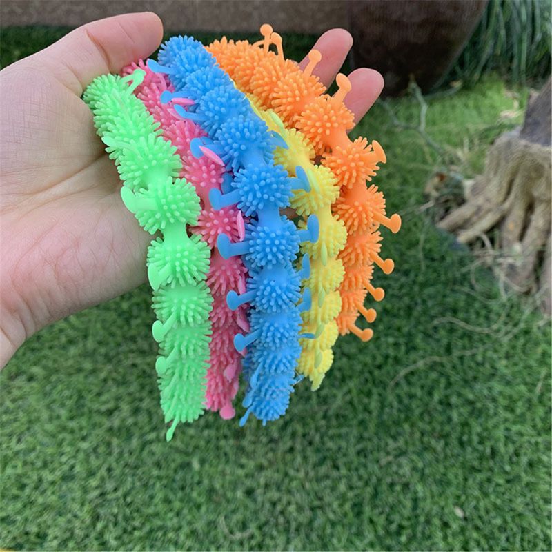 3Pcs Worm Noodle Stretch String Tpr Touw Anti Stress Speelgoed String Fidget Autisme Vent Speelgoed: A