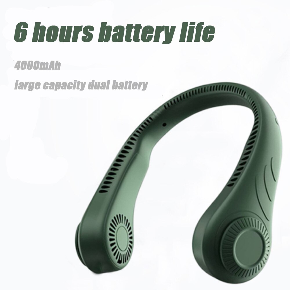 Neck USB Portable Fan Leafless Mini Desktop Fan Summer Cooling Electric Fan Home Appliance