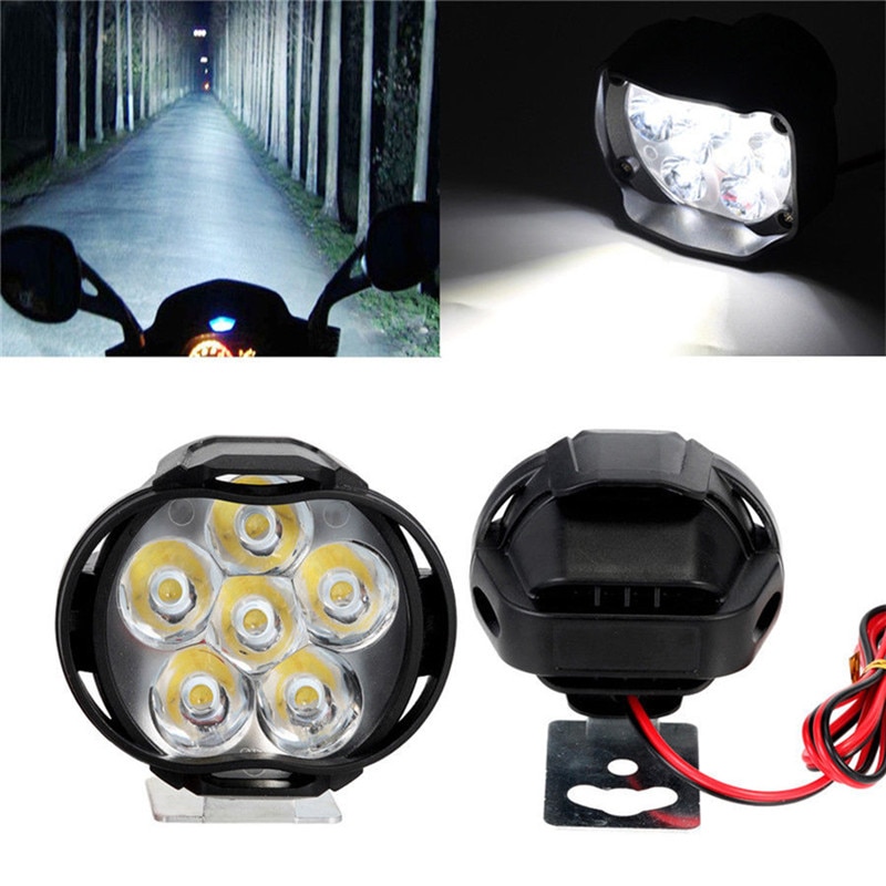Universele Motorfiets Led Koplamp Lamp Super Heldere 900Lm Scooters Fog Spotlight 6500K Wit Werken Spot Light 12-80V Lichten