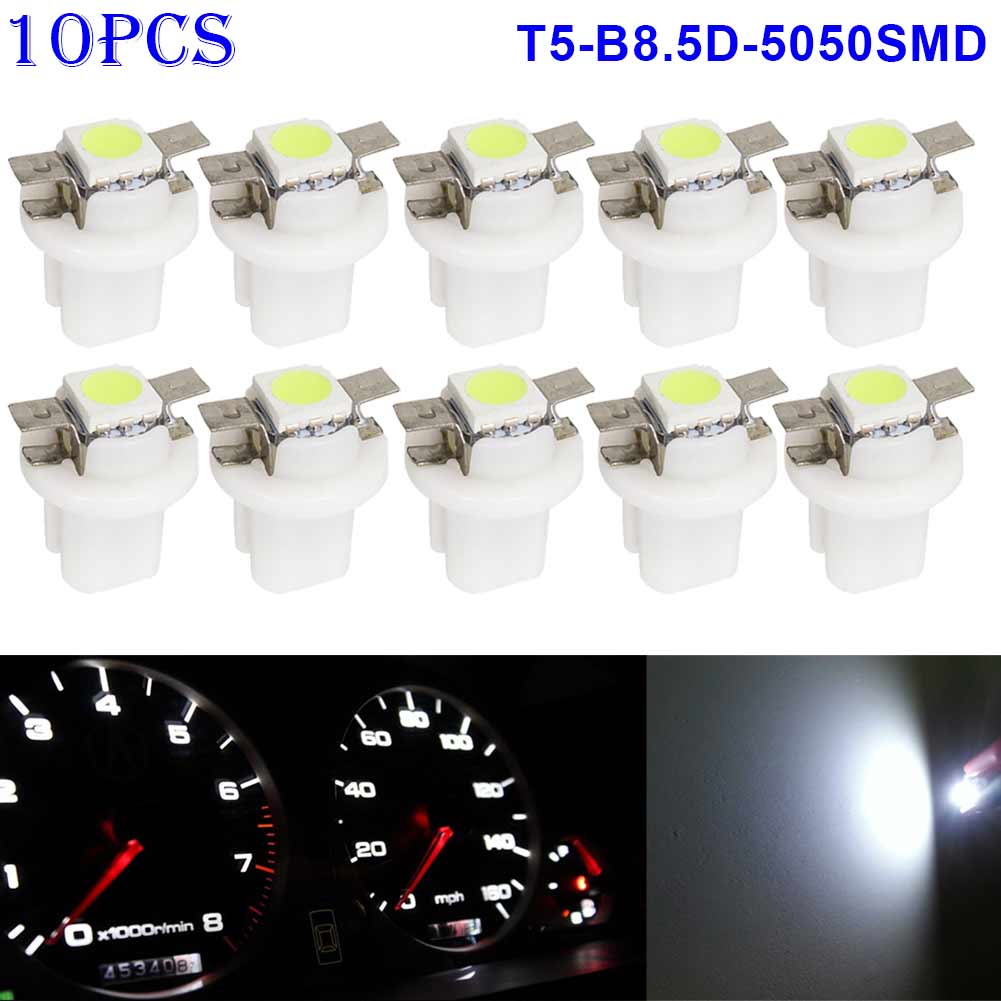 'The Best' 10pcs T5-B8.5D-5050smd LED SMD Lamp Gauge Speed Dash Bulb Dashboard Instrument Light 12V 889: White