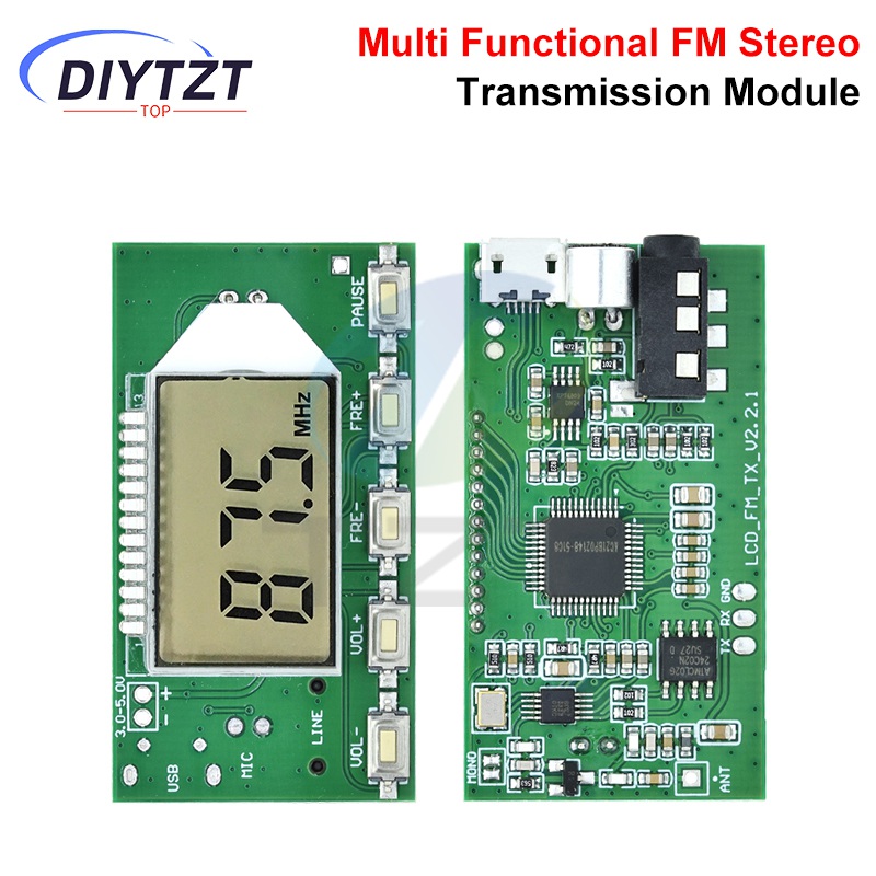 FM Transmitter Module FM Stereo Digital Transmitter Wireless Microphone Microphone Board 3V-5V FM Module 87.0MHz-108.0MHz