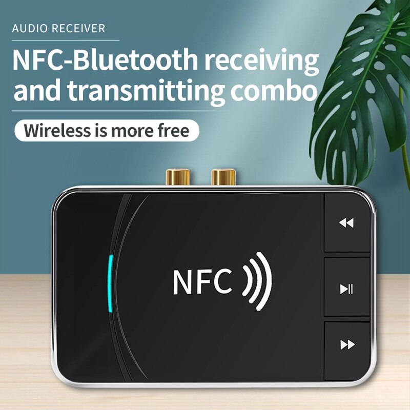 BT300 NFC Bluetooth 5.0 Audio Receiver Transmitter Wireless Stereo Bluetooth Audio Adapter NFC 3.5mm AUX RCA Car Speaker