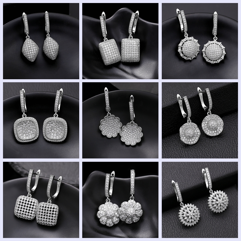 Yunkingdom Mode Clear Crystal Cz Kleine Hoop Oorbellen Voor Vrouwen Wit Goud Kleur Bloem Sieraden X0215