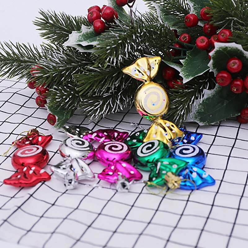Snoep Vorm Kerst Ornament Kleurrijke Mini Box Kerstboom Hanger Jaar Ornamenten Decoraties
