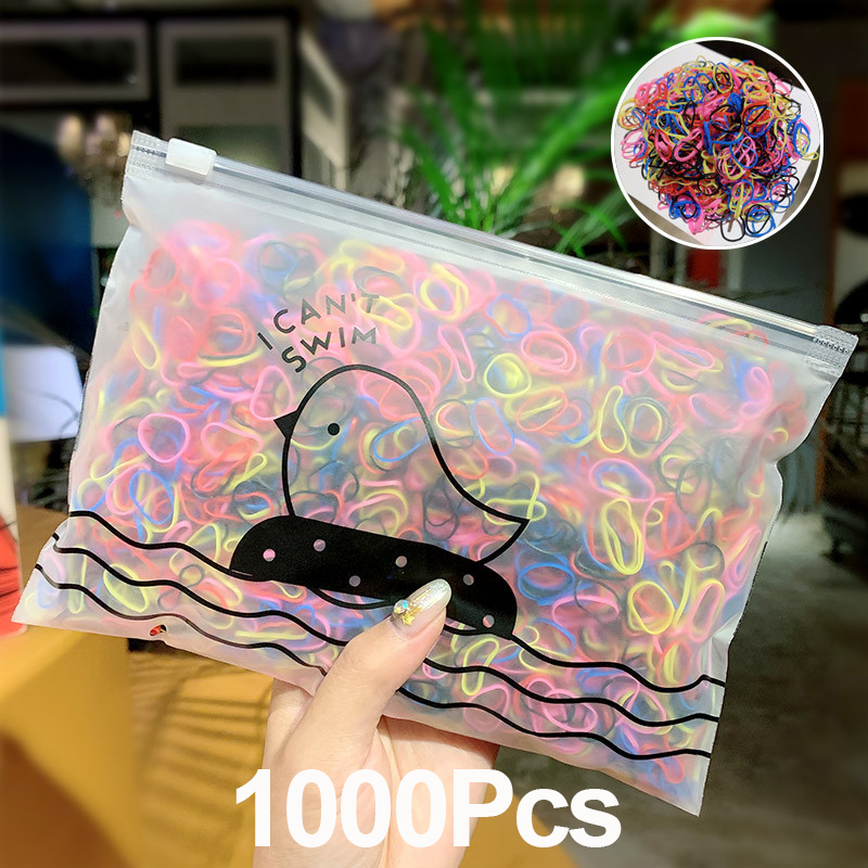 Bandas elásticas para el Cabello para Niñas, Coletas Pequeñas y Coloridas, no Daña EL Cabello, Accesorios para el Pelo, 20 Piezas: 1000pcs-B2