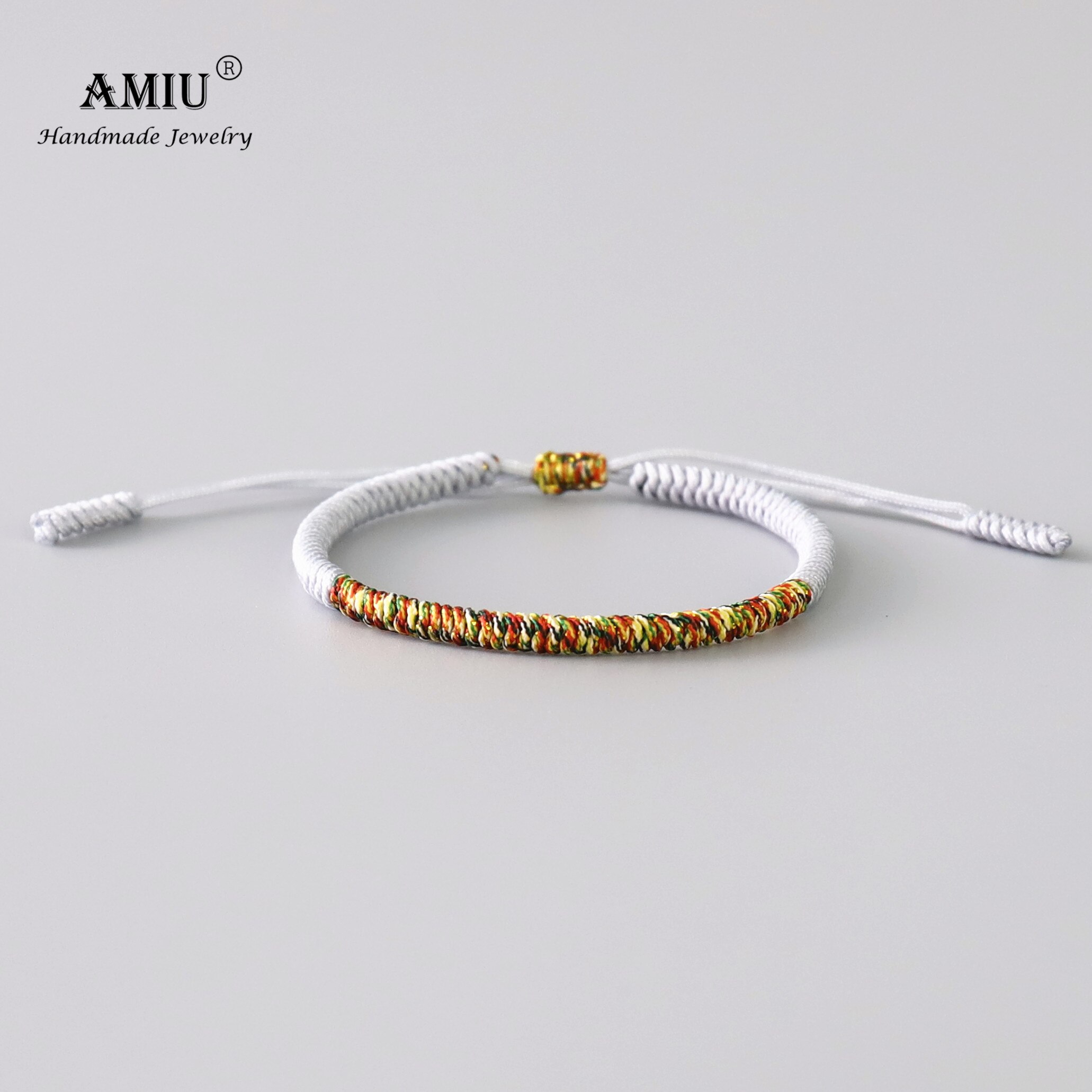 AMIU 6 Colors Tibetan Handmade Buddhist Lucky Bracelets &amp; Bangles For Women Men Rope Knots Amulet Tibet Braided Bracelet