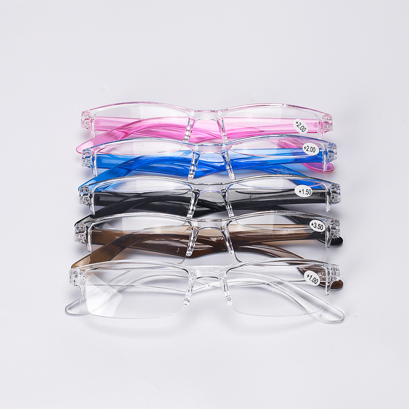 Ultralight Transparent Frame Reading Glasses Portable Patchwork Presbyopia Eyeglasses Diopter +1.0 To +4.0