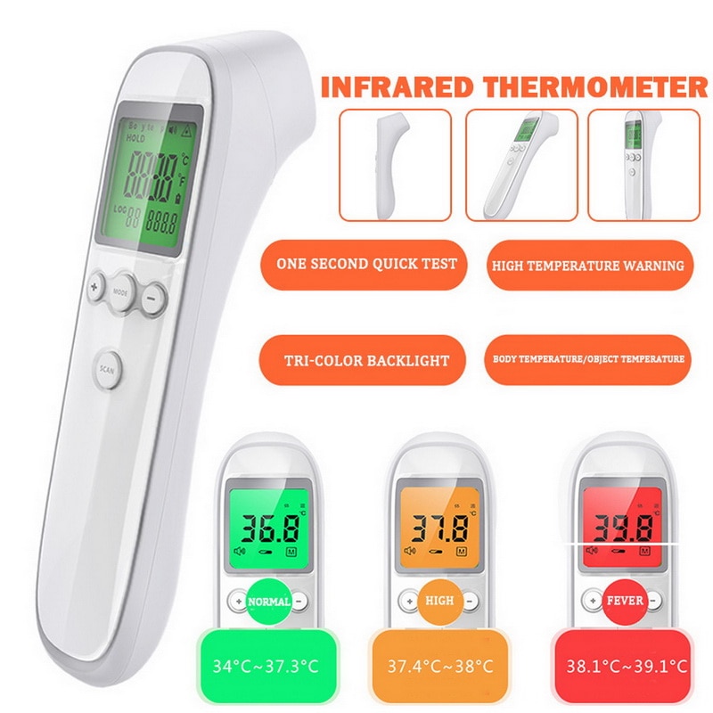 Termometer infrarødt digitalt berøringsfrit infrarødt termometer lcd baggrundslys termometro infravermelho: G325860