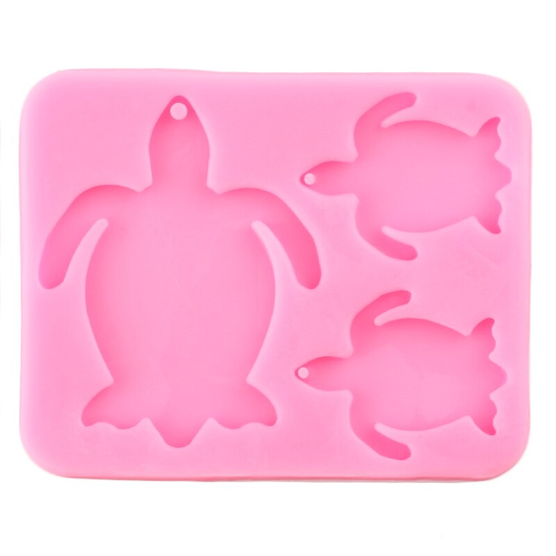 Shiny Schildpad Familie Sleutelhangers Siliconen Mal Diy Schildpad Moeder En Baby Sieraden Maken Polymeer Klei Mallen Epoxyhars Mal