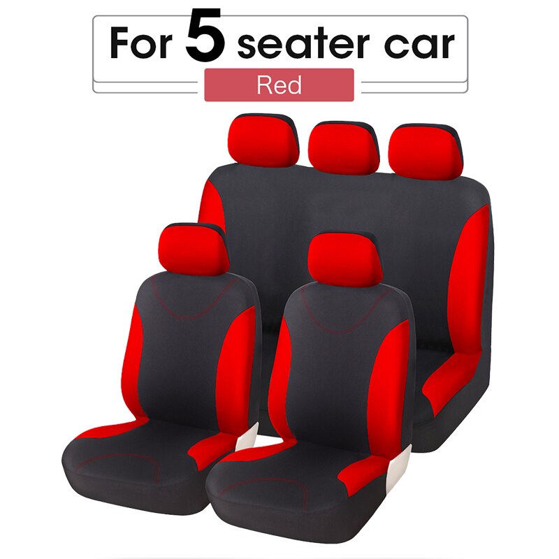 Full Set Car Seat Covers on Blue,Front and Rear Seat Protection Universal Fit AutoTruck Van SUV,For Toyota Yaris Nissan Citroen: full set red
