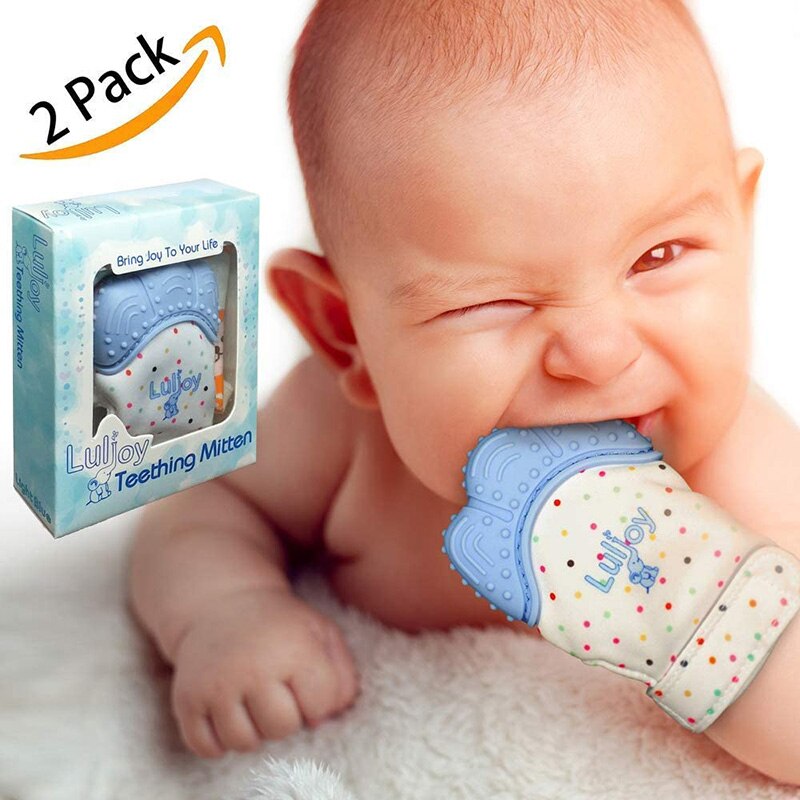 Molaren Handschuhe einstellen von 2-Handschuhe und Molaren Spielzeug-Verstellbaren Riemen für Baby der Hand-Genehmigt Silikon beißRing für Sensorische Stimulation