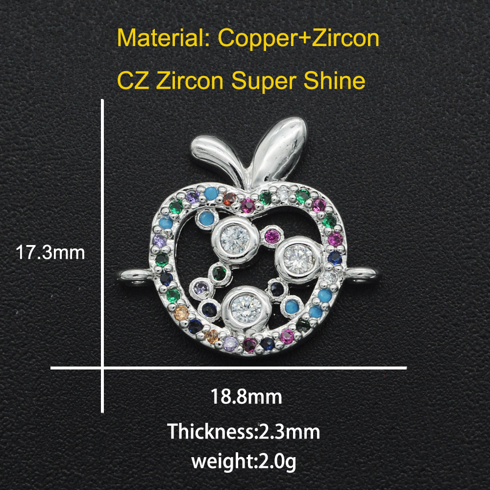 Diy Ananas CZ Charms Cactus Ketting Hanger Zirkoon Apple Connector Voor Sieraden Zonnebloem Maken: Puur Goud Kleur