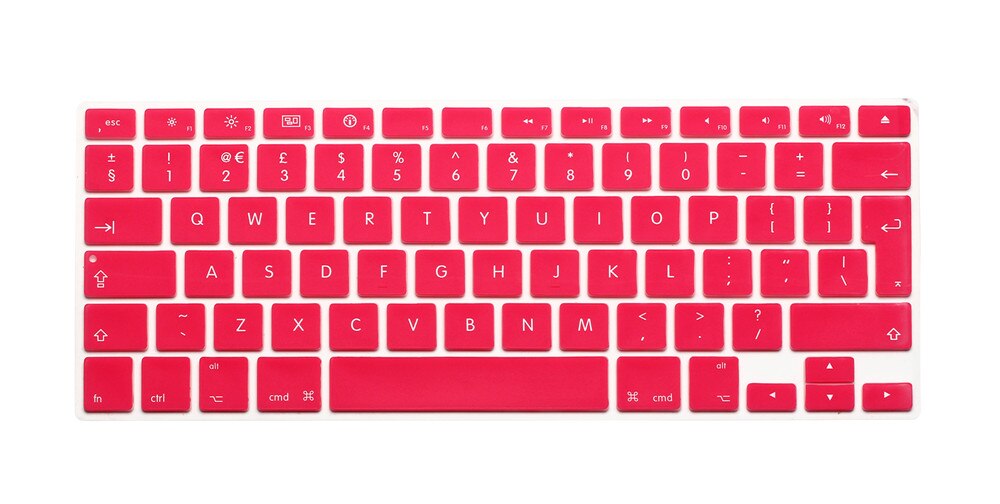 Eu layout engelsk tastatur cover silikone skin til macbook pro 13 " 15 " 17 " (med eller uden retina display) og macbook air 13 ": Lyserød