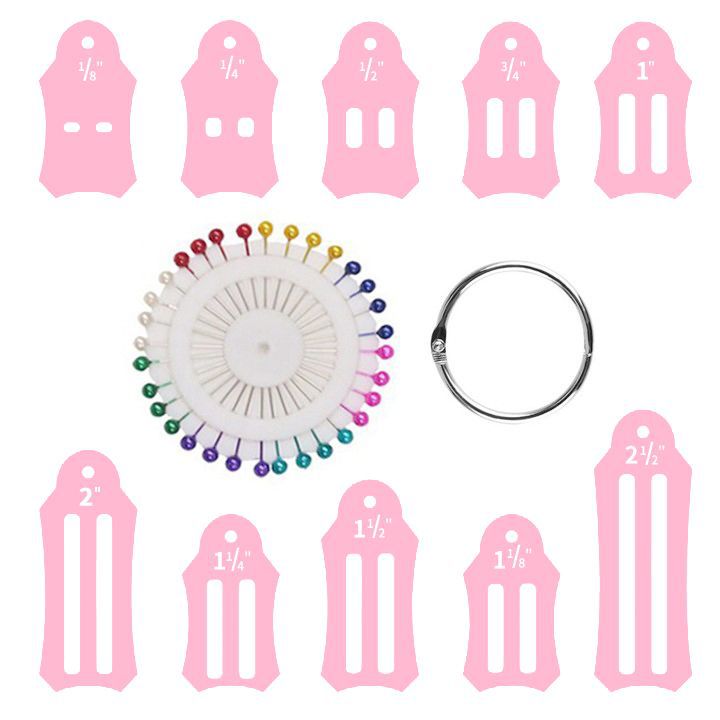 4 cores 30 livre kostenlose grampos de fixação conjunto de ferramentas de costura retalhos diy fita tecido tecelagem tira com 40 pçs quilting pinos: Set1-Pink