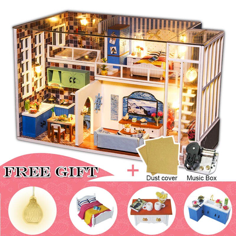 Cutebee Poppenhuis Meubels Miniatuur Poppenhuis Diy Miniatuur Huis Kamer Box Theatre Speelgoed Voor Kinderen Casa De Boneca J19: J19-C