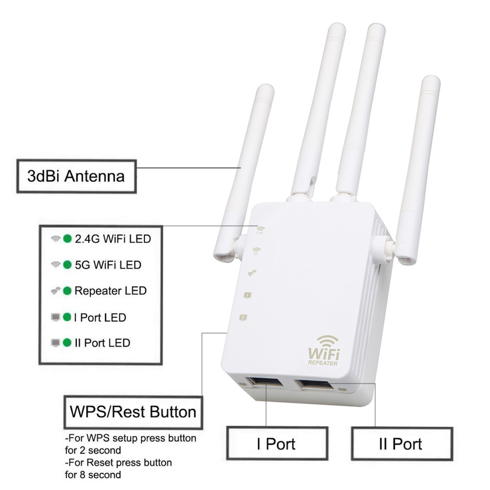 1200 mpbs 300 mbps wifi repeater wifi extender 2.4g 5g trådløs wifi booster wi fi forstærker 5 ghz wi fi signal repeater wi-fi