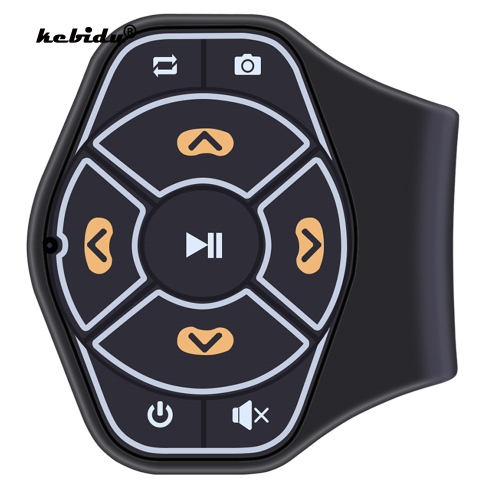 Mando a distancia inalámbrico para coche, receptor Bluetooth, volante, manos libres, botón multicolor para teléfono, navegación GPS