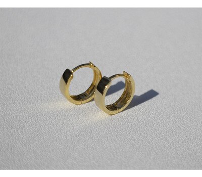 925 Sterling Zilveren Oorbel Stijlvolle Eenvoudige Brede Neared Oor Ring Oor Bot Oor Gesp Trend Jongen Meisje Zilveren Oor sieraden: 1 pair gold 10.5mm