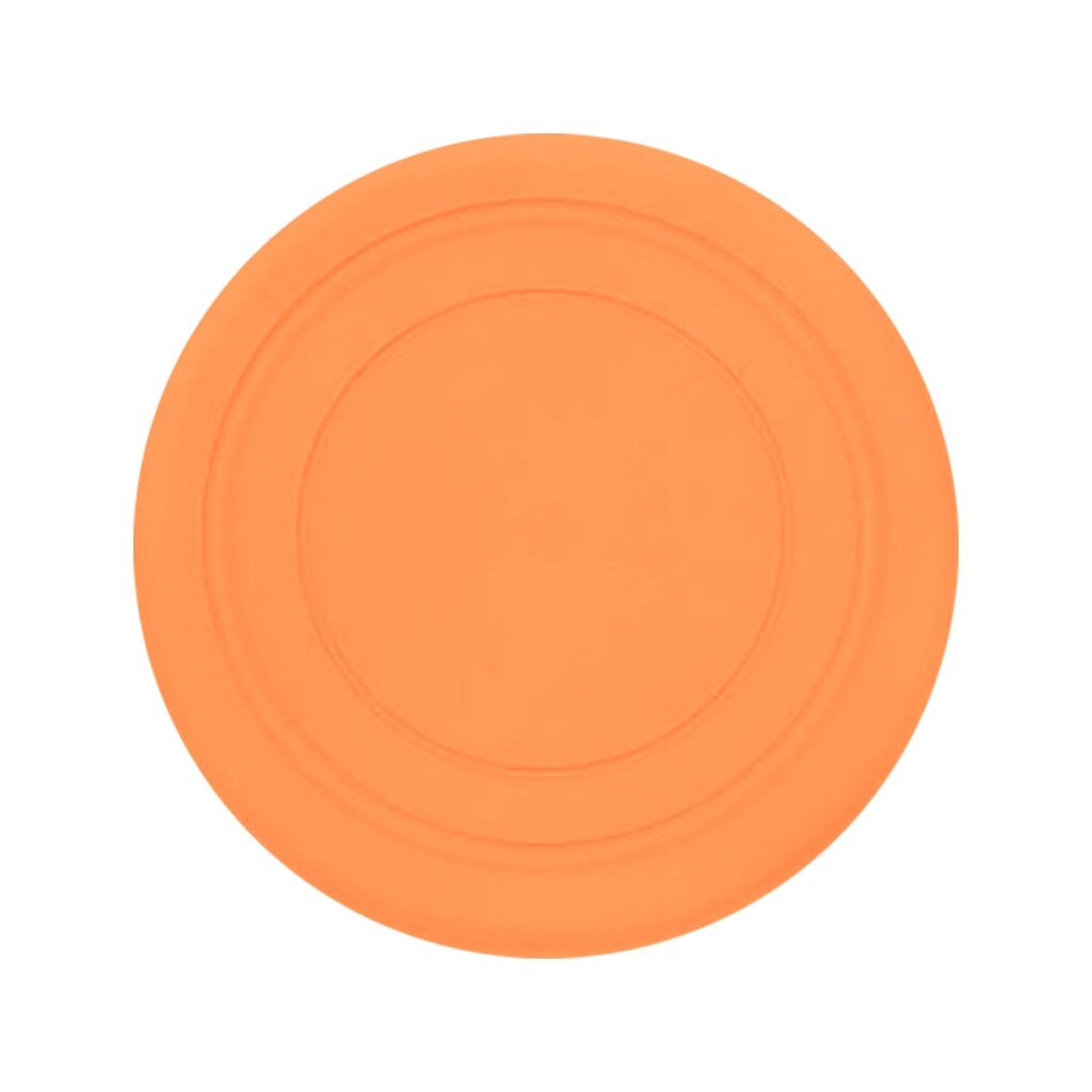X4#Dog Flying Disc Soft Flexible Rubber Fun Floating Foldable Flyer Disc Dog Flying Saucer Toy For Interactive Trianing Dog Toys: Orange