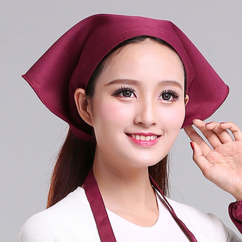 Japanese Style Women Men Triangle Headscarf Towel Kitchen Restaurant Chef Hat Unisex Stylish Casual Restaurant Turban Cap