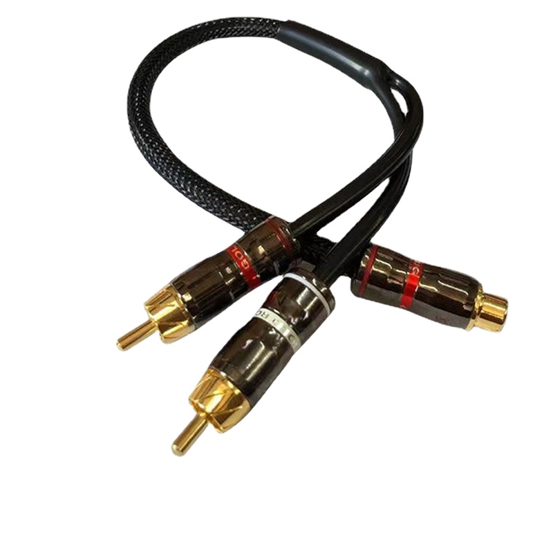 AMPLIFICADOR DE Audio para coche de 30cm, Cable de Audio para Subwoofer, cabeza de cobre puro, enchufe RCA macho a hembra, Cable de Audio, línea de Cables de PVC