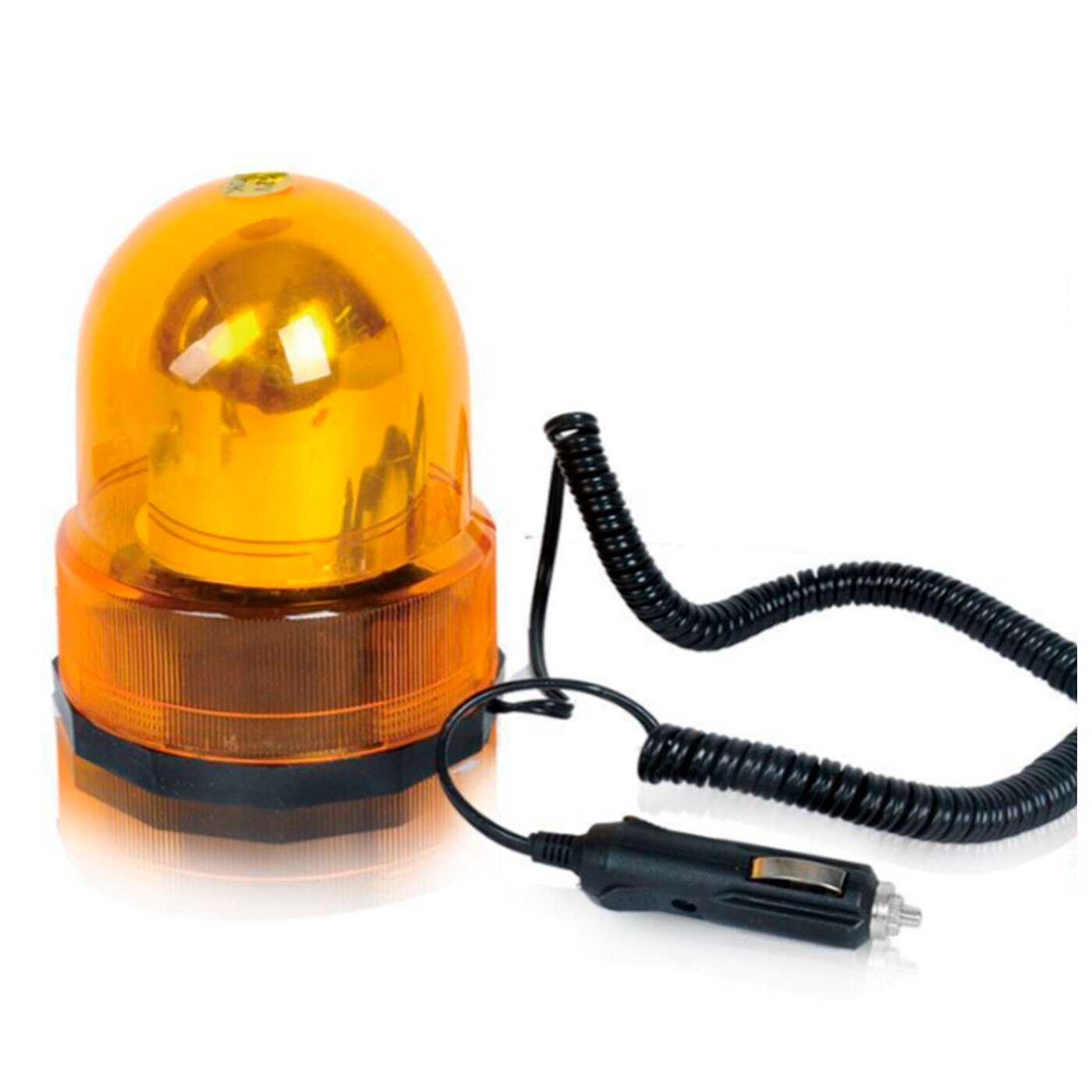 Luz rotativa de advertencia magnética 12 V, 15 x 12,5 cm, faro, foco de emergencia ámbar para mechero de camión, tractor, excav