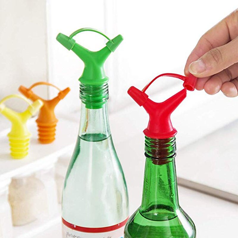 Walfos plastik olie flaske mundprop sauce flasker dyse hætter vin prop dobbelt olie flaske mund prop