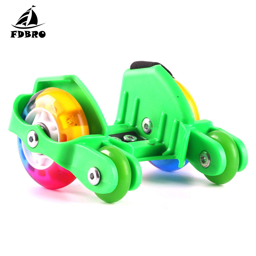 Fdbro børn voksen farverige blinkende rulle hvirvelvind remskive flash hjul hæl rulle justerbar simpelthen rulleskøjteløb sko: 4 hjul grøn