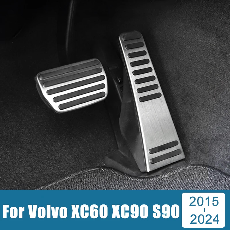 Voor Volvo XC60 XC90 S90 V90 2022 2023 2024 Roestvrij Auto Voetsteun Pedaal Gaspedaal Rempedalen cover Anti-Slip Pads