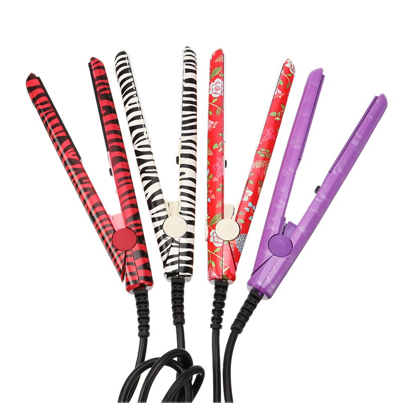 Hairstyling Mini Portable Ceramic Flat Zebra Hair Straightener Irons Styling Tools Waves Irons EU Plug With