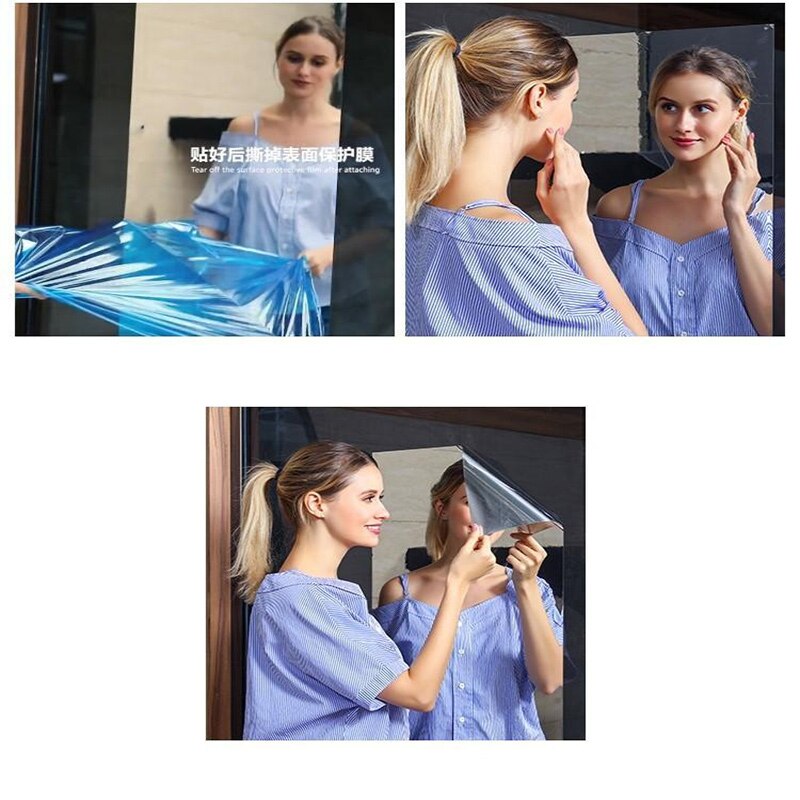 50X200cm Wasserdicht Self Adhesive Aufkleber Film Spiegel Silber Isolierung Aufkleber UV Ablehnung Privatsphäre Filme Hause Dekoration
