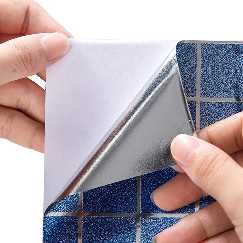 Keuken oliebestendige muurstickers 70 x 45cm aluminiumfolie hittebestendig zelfklevend behang voor keuken badkamer waterdichte stickers