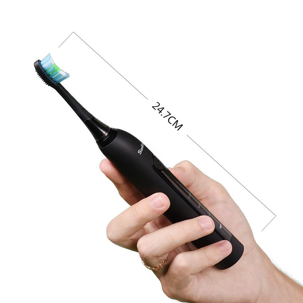 Sonicool 051B Ultrasonic Sonic Electric Toothbrush USB Rechargeable Tooth Brushes With 4 Pcs DuPont Brush Heads Tooth Cleaning