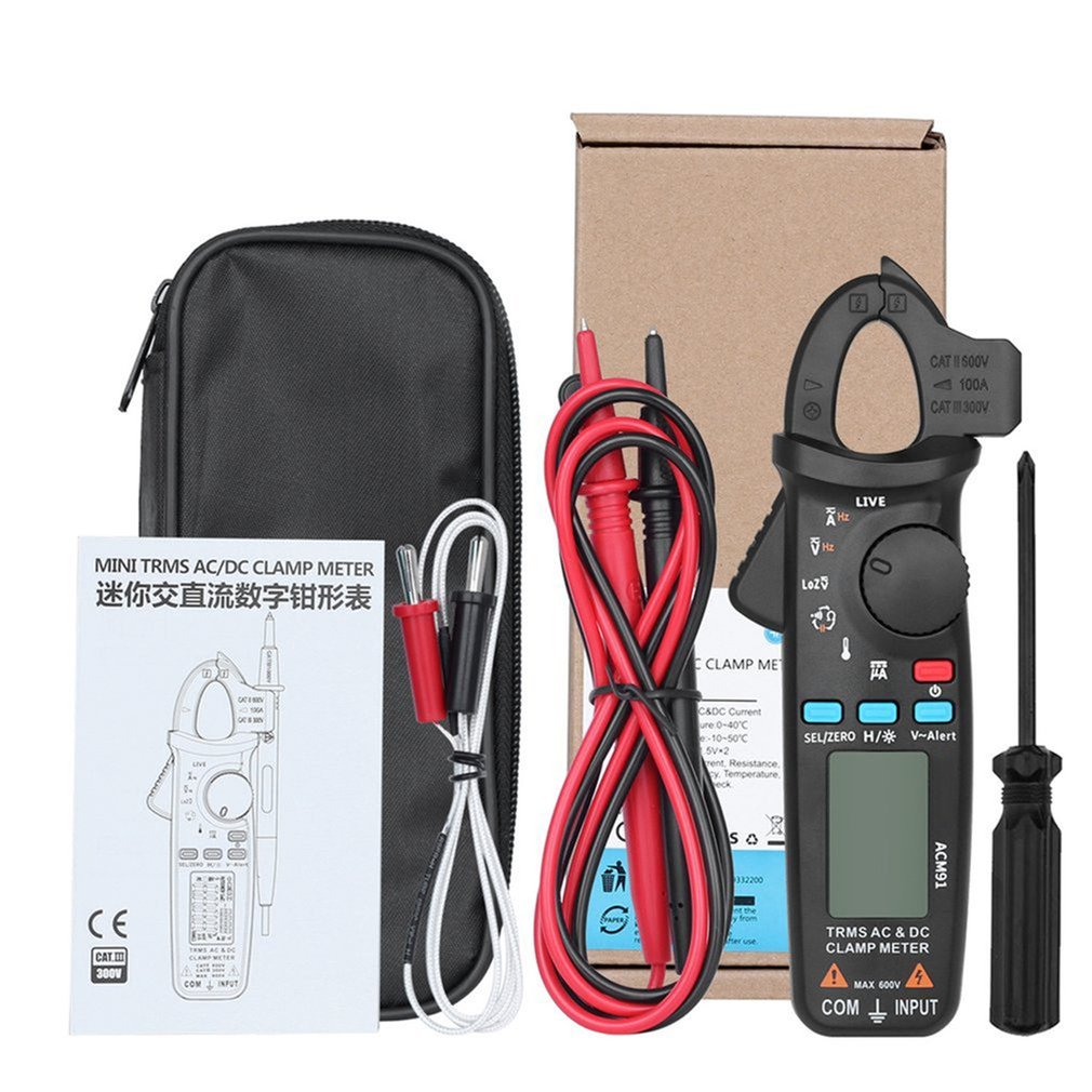 ACM91 Digital Klemme Meter True-RMS DC AC Strom 100A 1mA Genauigkeit Amperemeter Auto Palette Multimeter Voltmeter DMM Tester