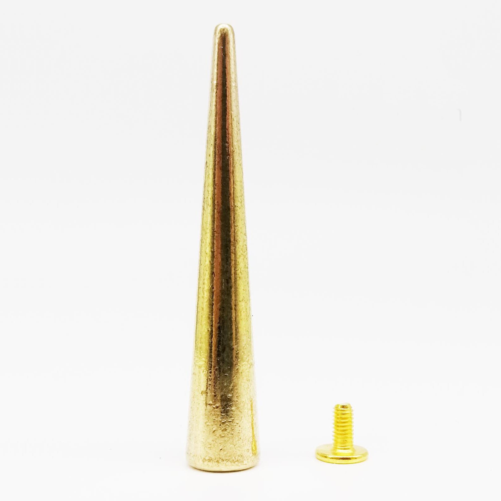 10 sets 10x54mm Metal Decor Punk Bullet Warhead Spike Cone Screwback Screw Rivet Stud For DIY Leather Crafts Bag Belt Jacket: golden