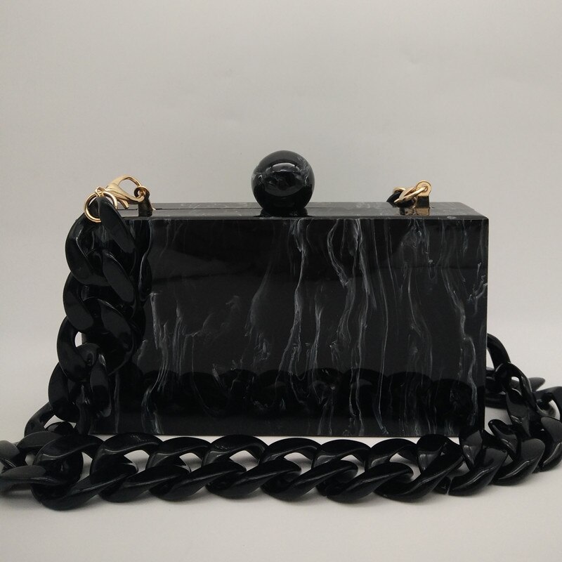 Neue Marmor Acryl Brieftasche Frauen Bote Taschen Schwarz Weiß Tinte Malerei Abend Kupplung Taschen Party Prom Geldbörsen Handtaschen: Default Title