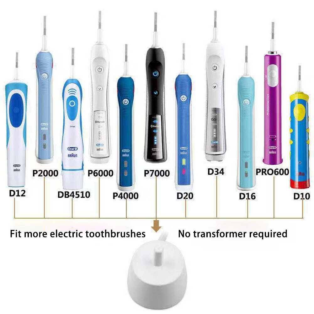 Base de soporte de carga para cepillo de dientes eléctrico Braun Oral B, adaptador de Base de carga inductiva, enchufe europeo de repuesto