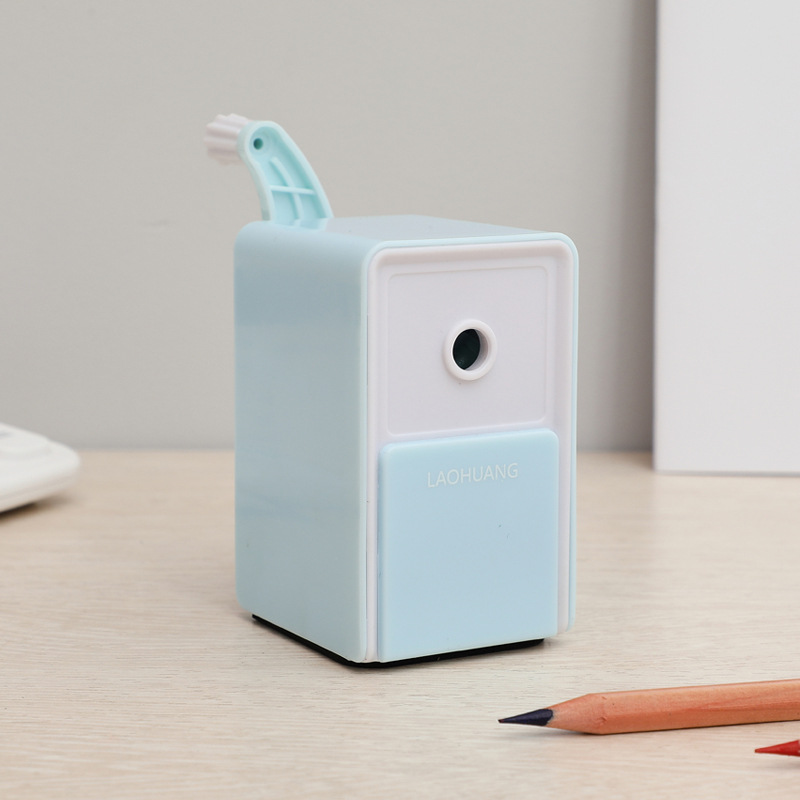Sacapuntas, sacapuntas, sacapuntas automático de plomo, papelería manual para estudiantes de primaria: Blanco