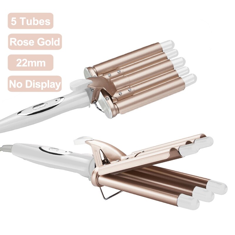 Nicare Professionele Haar Krultang Keramische Triple Barrel Ei Roll Haar Waver Haar Krulspelden Elektrische Curling Wand Styling Tools: 5 Tubes 22mm / EU