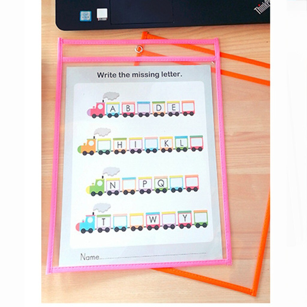 10/30 PIÈCES Réutilisable Sec Effaçable Poches transparentes Écrire Et Essuyer Planche à Dessin Brosse Sèche Sac Pochette Pour Enseigner Aux Enfants le Pastels