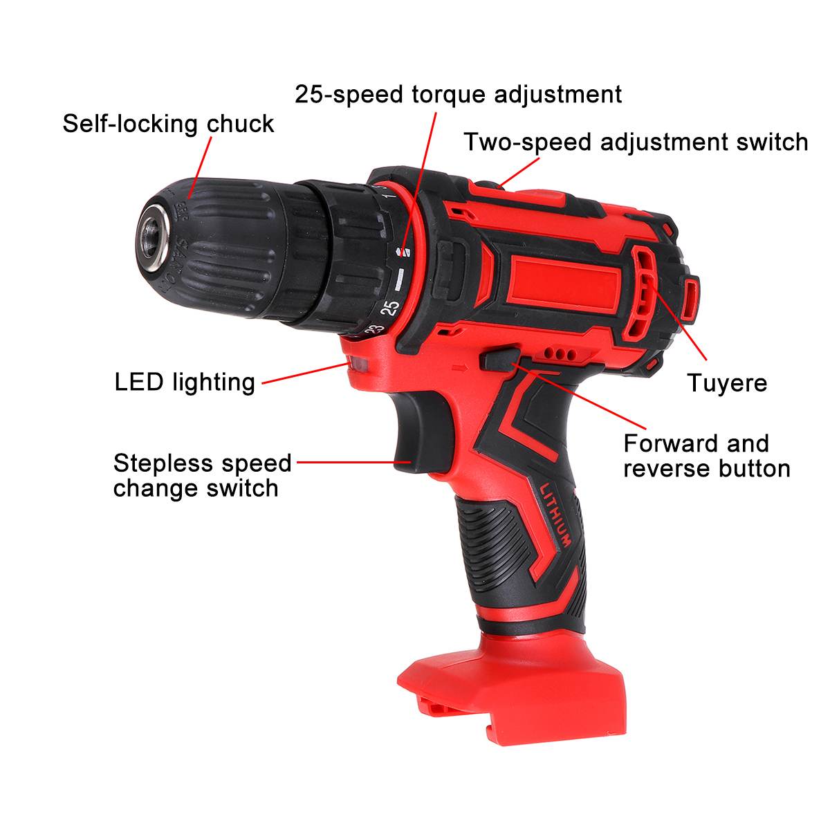 Doersupp-destornillador inalámbrico Makita 18-21V, taladro de torsión 520n. M, Mini taladro manual inalámbrico