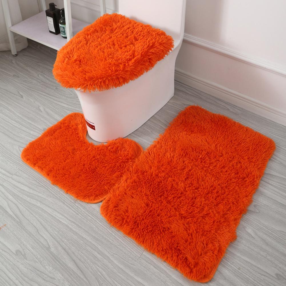 3 Stks/set Kleur Badkamer Mat Set Rechthoek Pluizige Haren Bad Tapijten Moderne Wc Deksel Cover Tapijten Kit Badkamer Accessoires