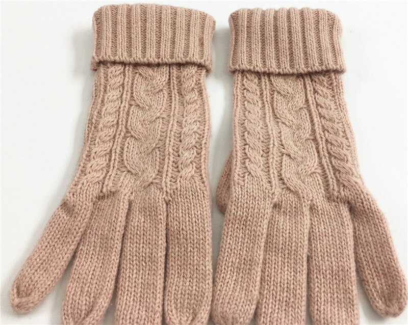 3 pcs Set Winter Knitted Hat Scarf Gloves for Women Beanie Ladies Knitted Scarves Women Winter Clothing Accessories Suit