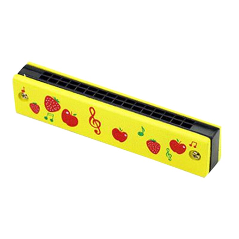 Double-Row 16 Hole Wooden Color Harmonica for Beginner Students Kids