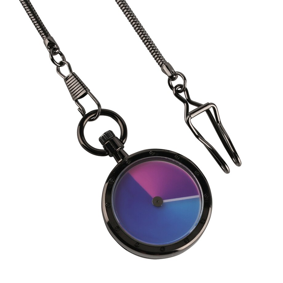 Cool Blue Purple Face Quartz Pocket Watches with Serpentine Waist Chain Fob Watch for Women Men