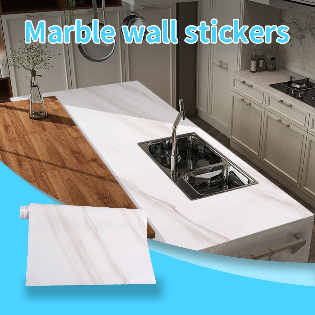 Self-service Wallpaper Oil-resistant Simulation Pattern Desk Cabinet Sticker Living Room For Kitchen Hall Bathroom Decoration