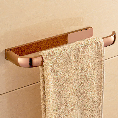 Bathroom Towel Ring Antique Brass/Chrome/Gold/Black Oil Brushed/Rose Gold Towel Holder Wall Mount Square Copper Bath Towel Rack: rose gold