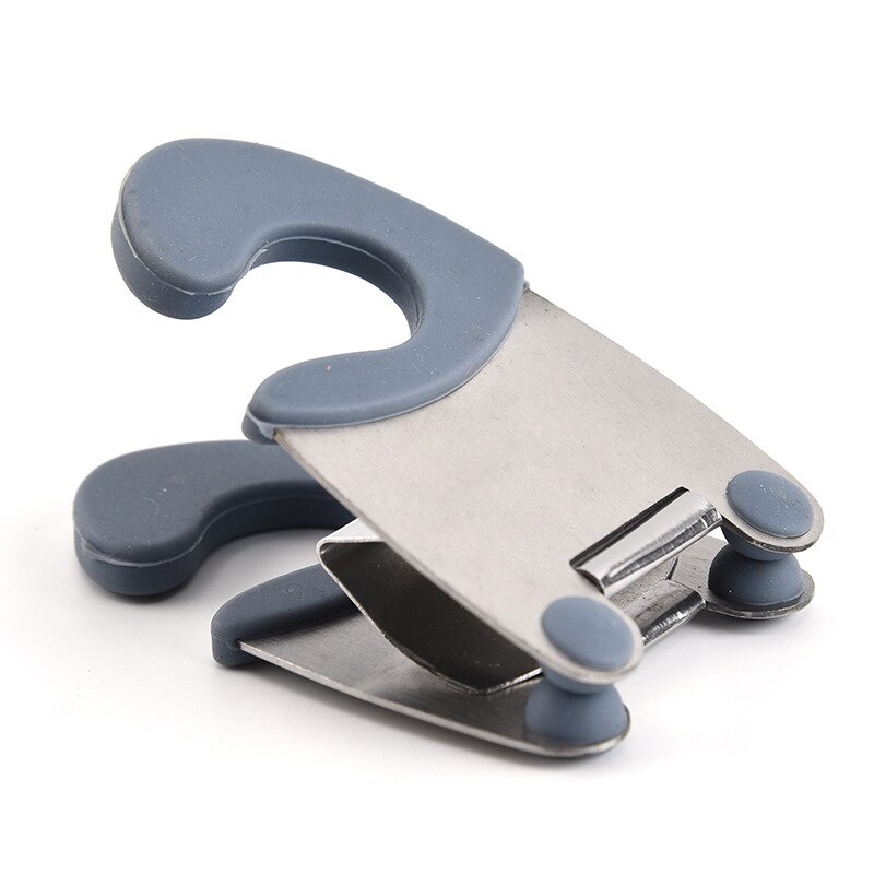 Pinces latérales en acier inoxydable, porte-cuillère Anti-brûlure, Gadgets de cuisine, spatule Portable, porte-cuillère, accessoires de cuisine: Gris clair