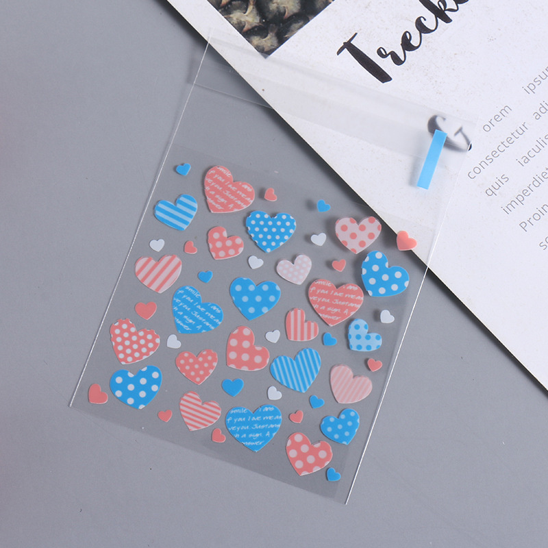 100 Uds 7x7/10x10cm bolsa de plástico para violonchelo con forma de corazón bolsa autosellante para DIY dulces galletas Snack paquete para hornear decoración pequeñas empresas: M / Blanco